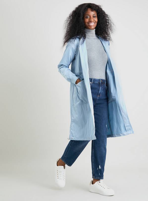 Pale blue long on sale coat